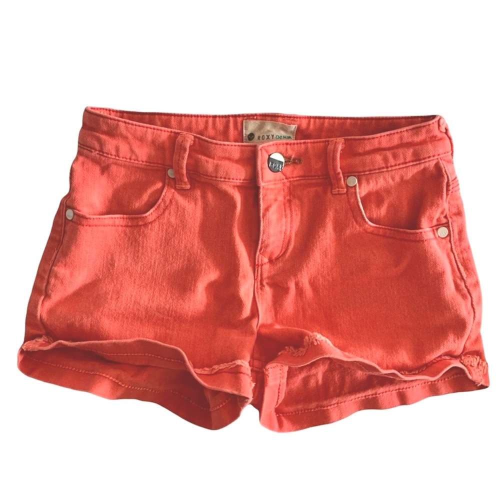 Orange Roxy Denim Shorts